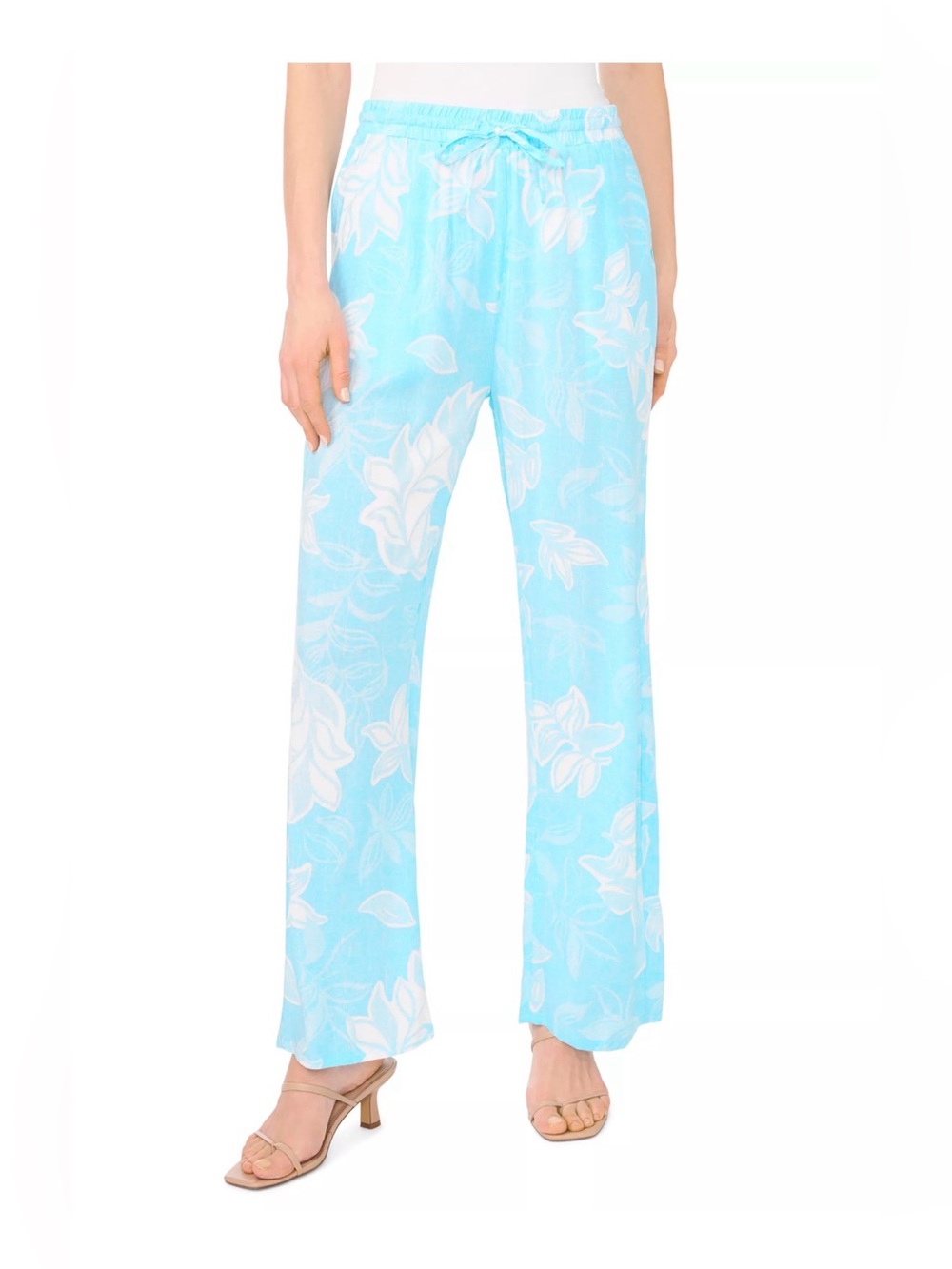 Vince Camuto Women's Smocked Waist Floral Pants